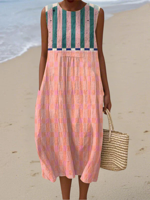 Lily™ | Pastel Striped Midi Dress