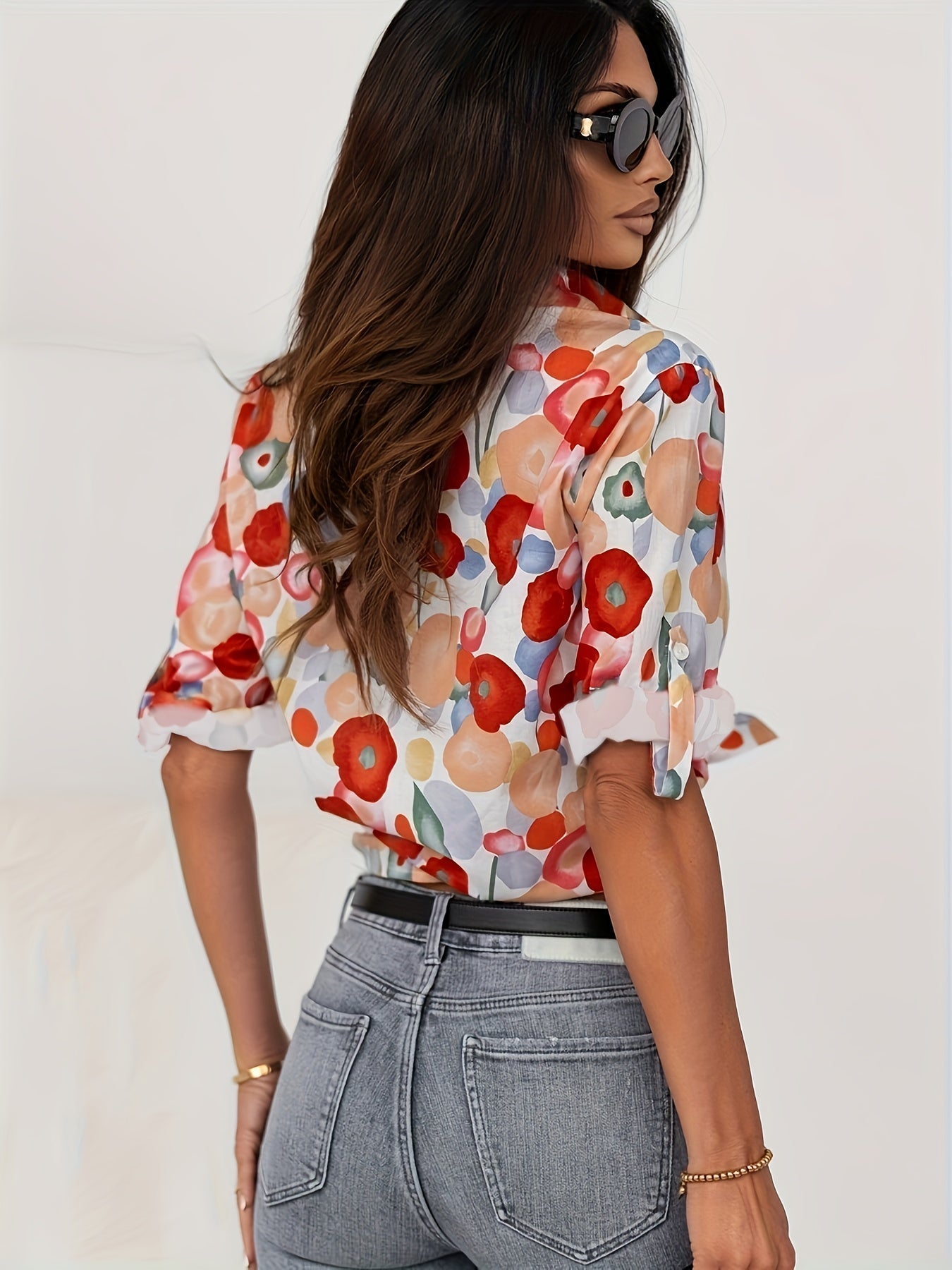 Justine | Colourful Floral Blouse