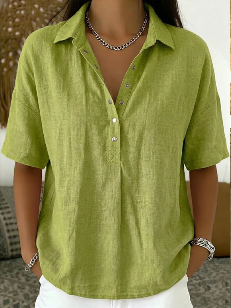 Ava | Blouse with Collar and Button