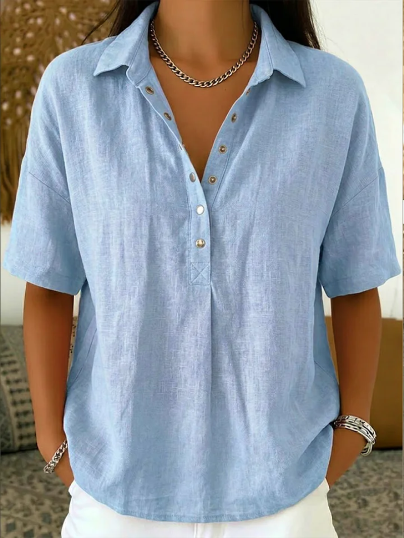 Ava | Blouse with Collar and Button