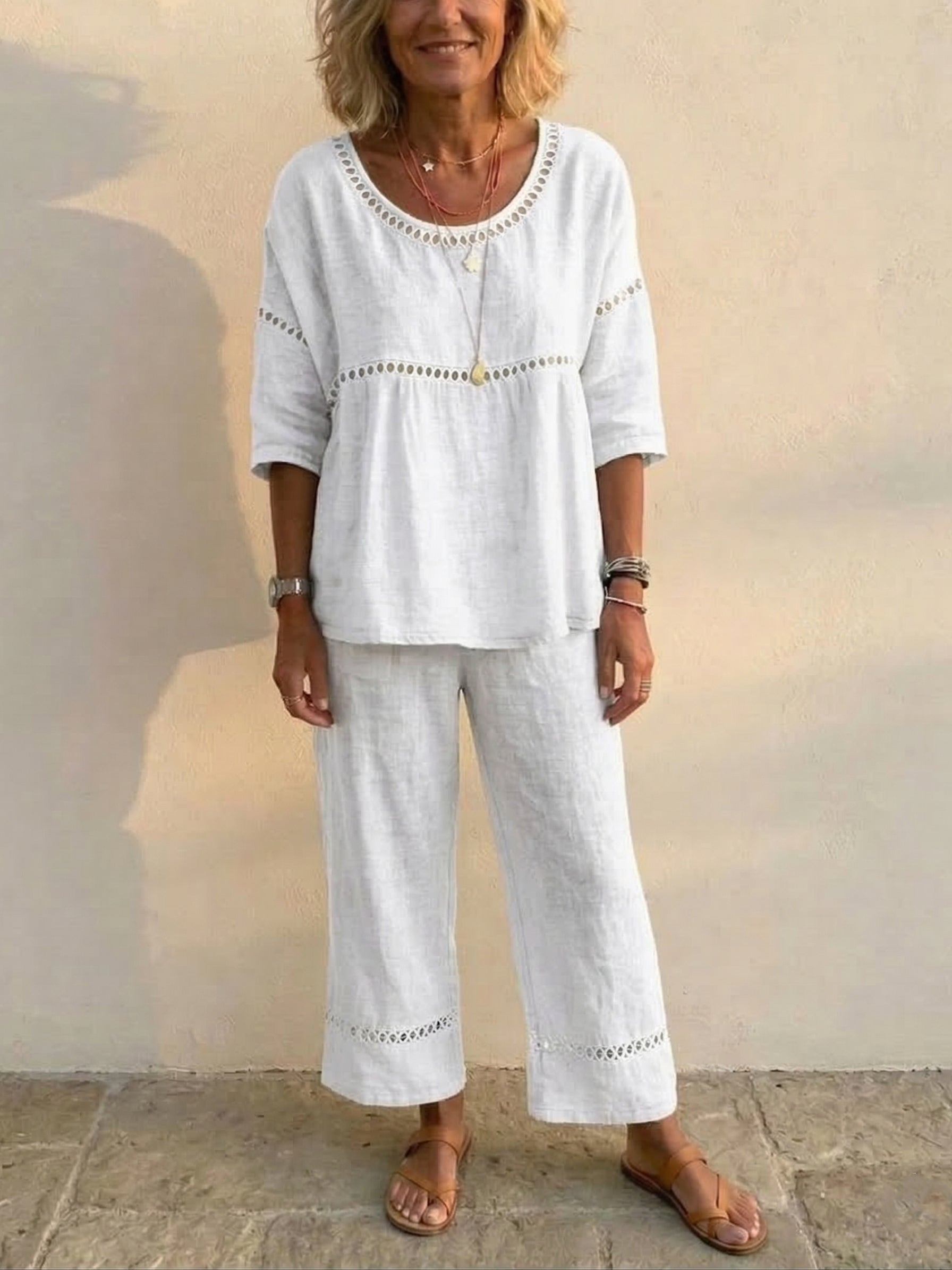 Bella | Boho Linen Loungewear Set