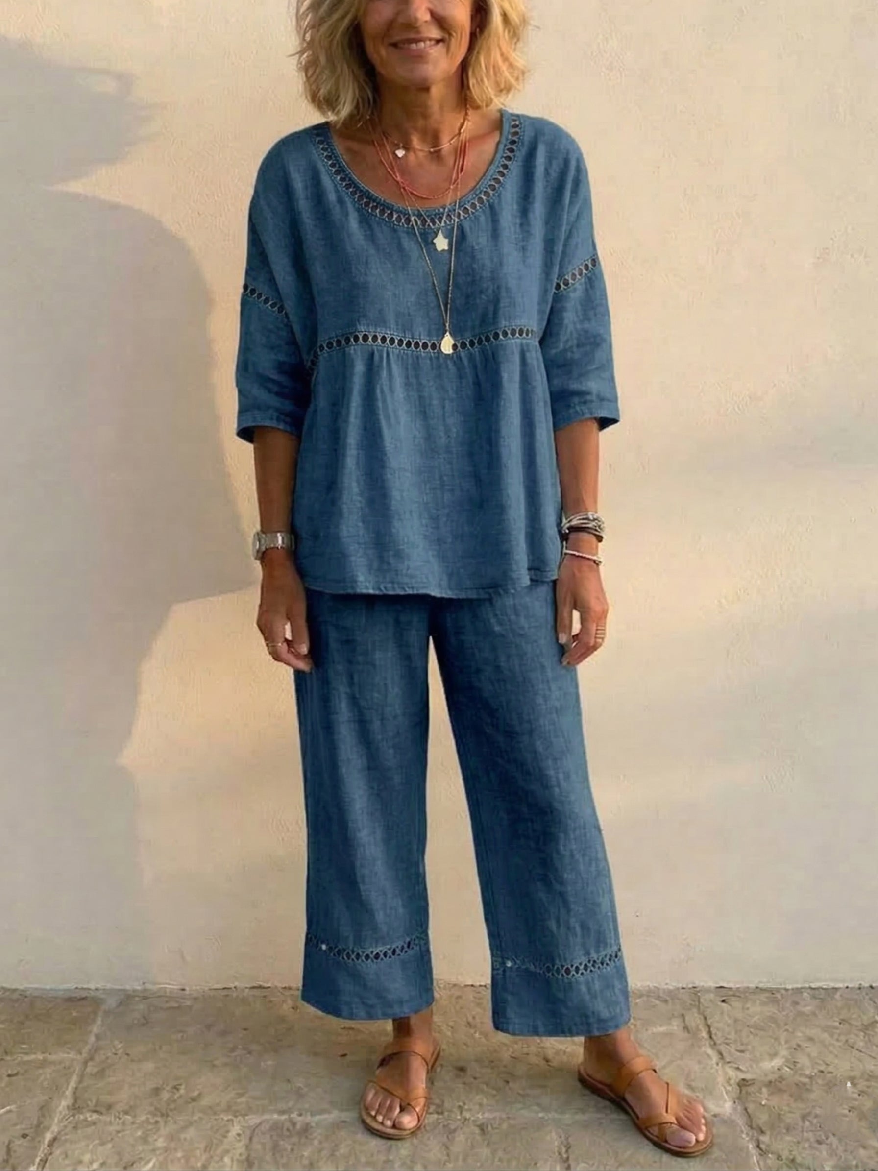 Bella | Boho Linen Loungewear Set