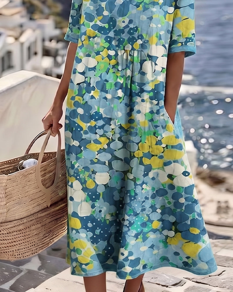 Sarah™ - Elegant Floral Summer Midi Dress