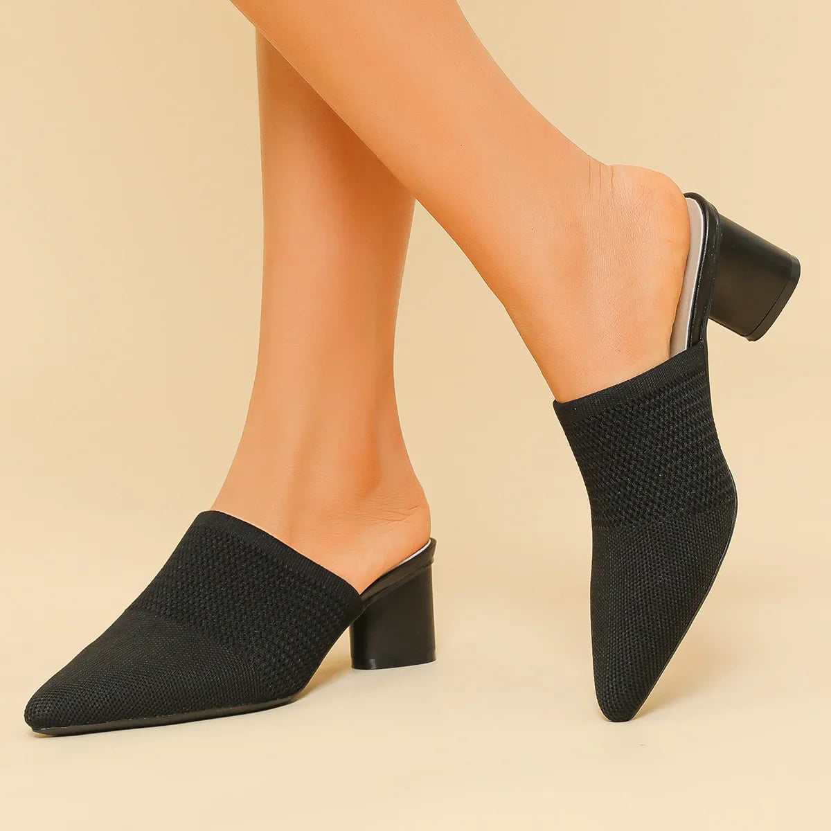 Pointed Knit Mules