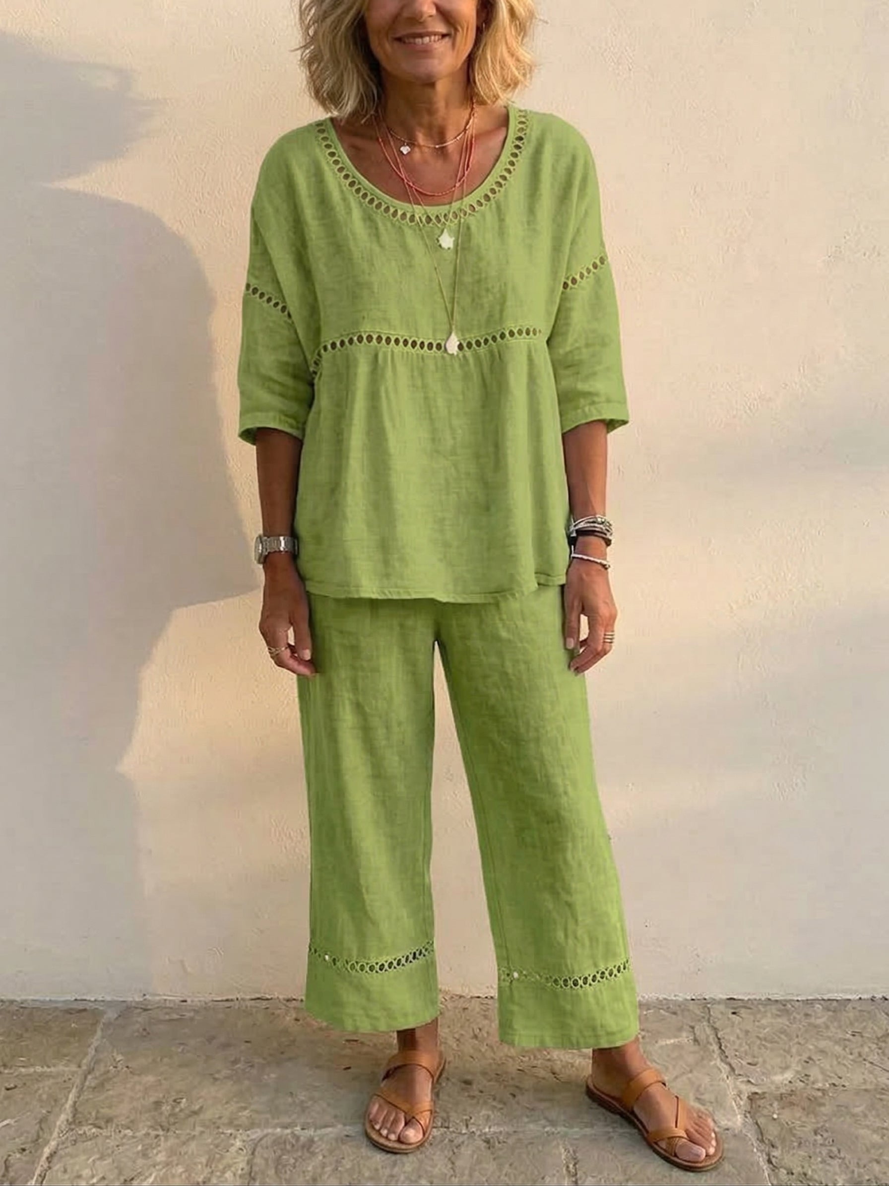 Bella | Boho Linen Loungewear Set