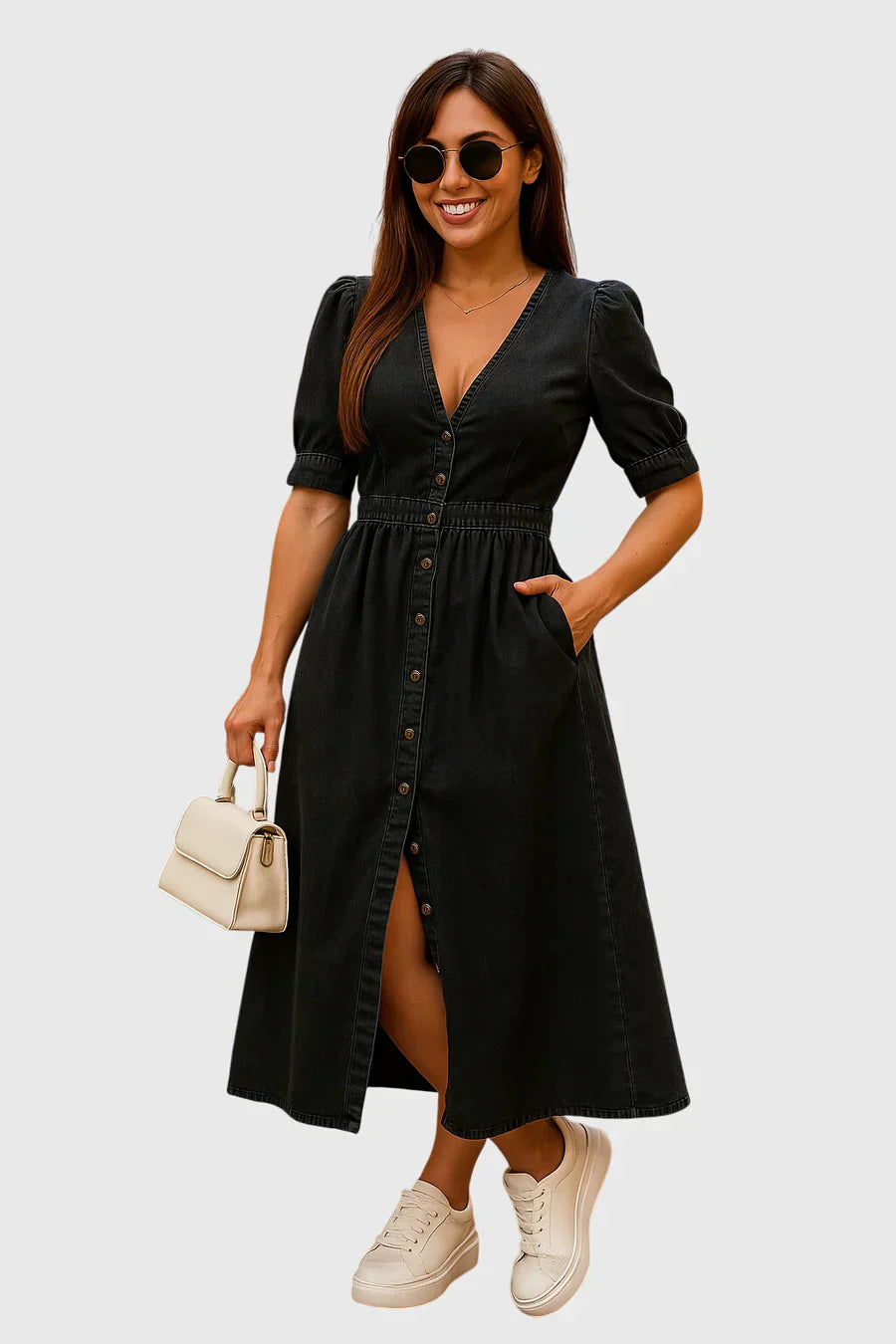Jacqueline™ | Elegant Denim Dress