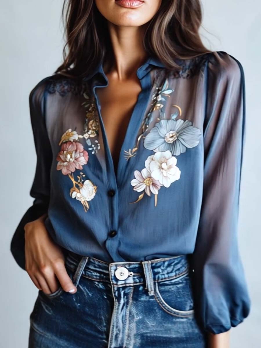 Elvia | Floral Boho Chic Women's Blouse