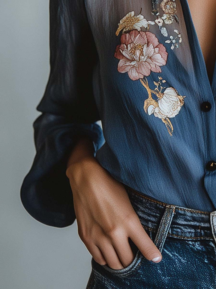 Elvia | Floral Boho Chic Women's Blouse