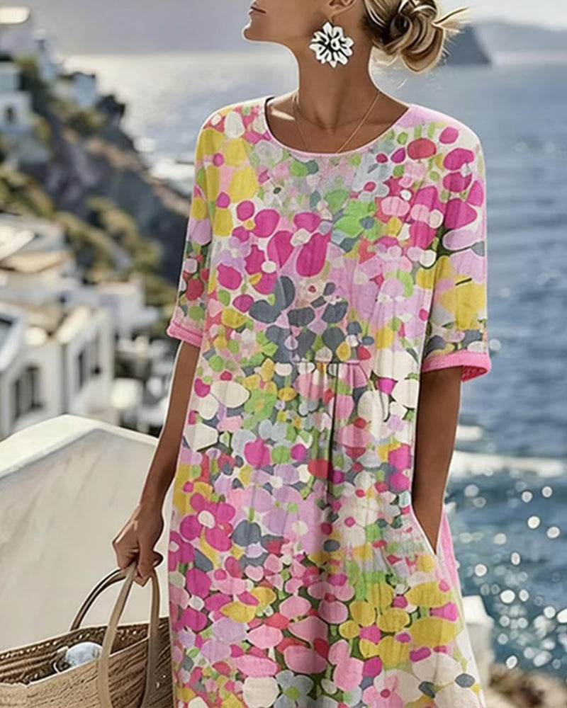 Sarah™ - Elegant Floral Summer Midi Dress