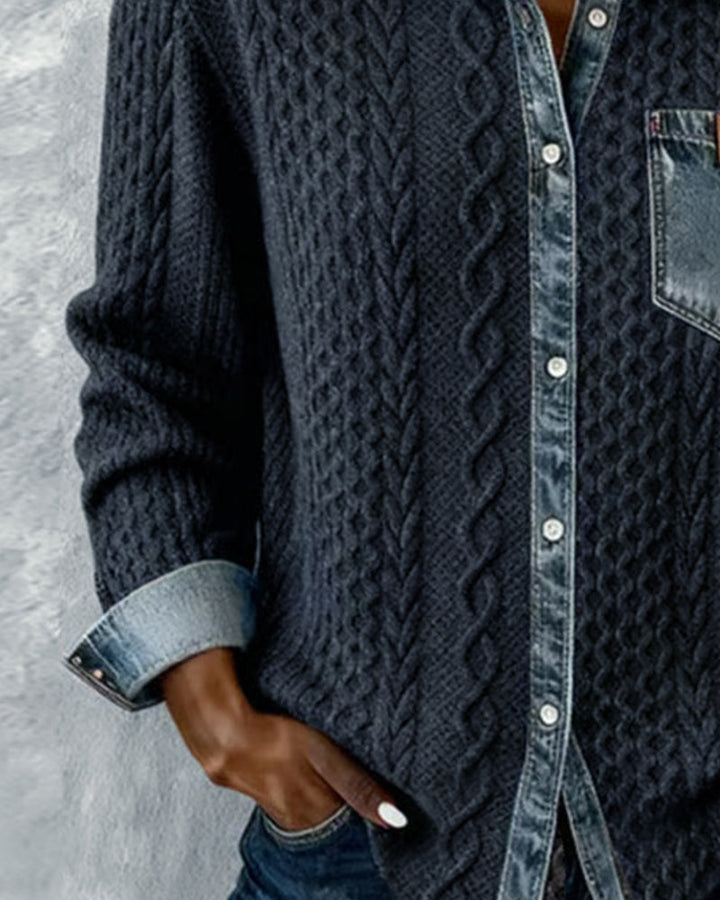 Susy | Shirt with Denim Patchwork