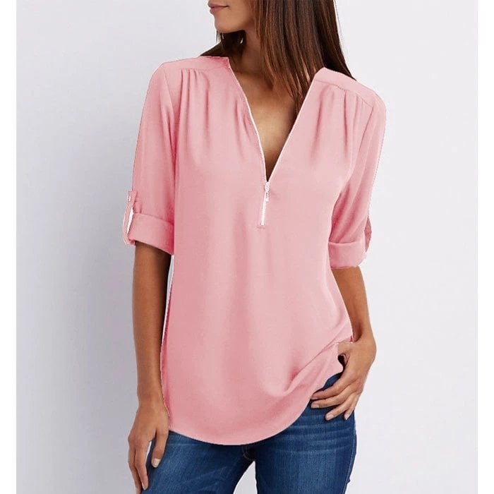 Mirna | Chic Zipper Blouse