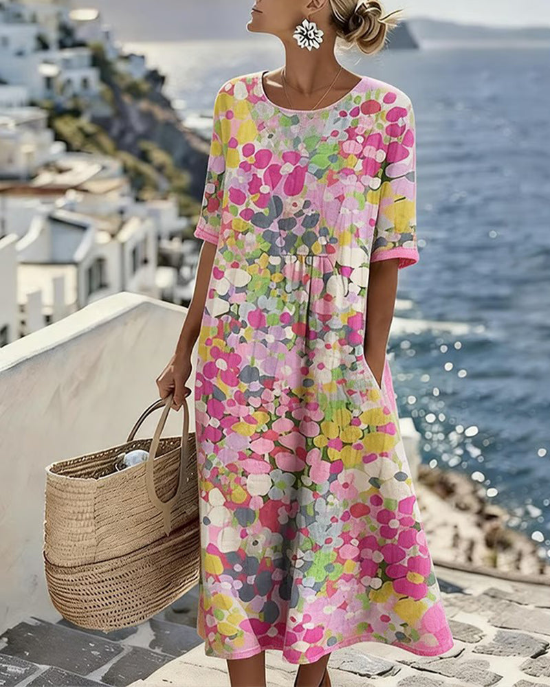 Sarah™ - Elegant Floral Summer Midi Dress