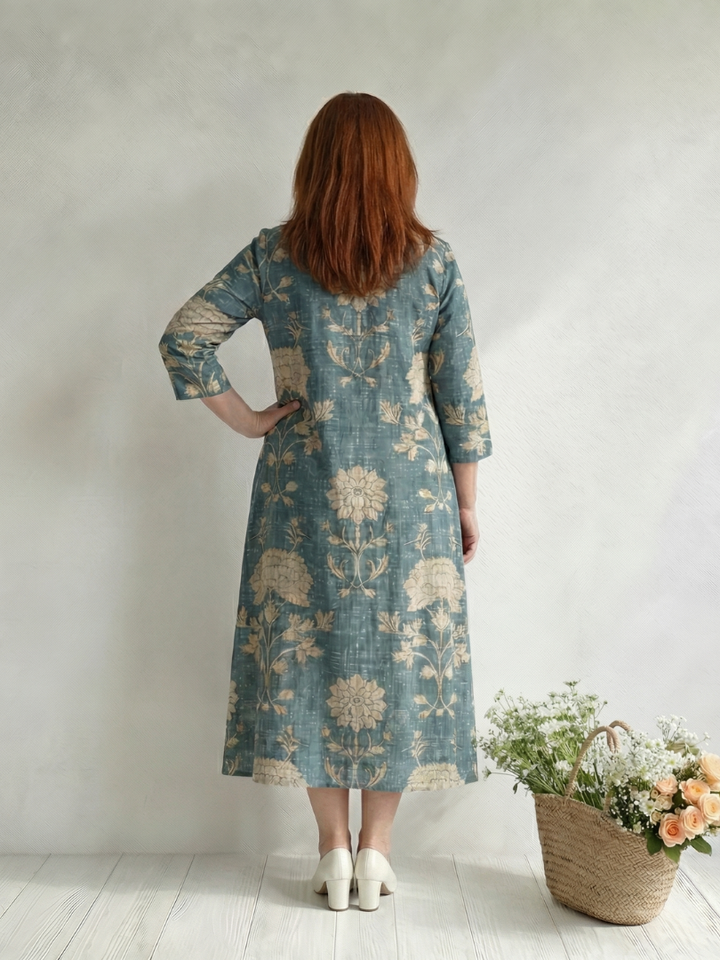Adela | Gentle Shape Floral Midi Dress