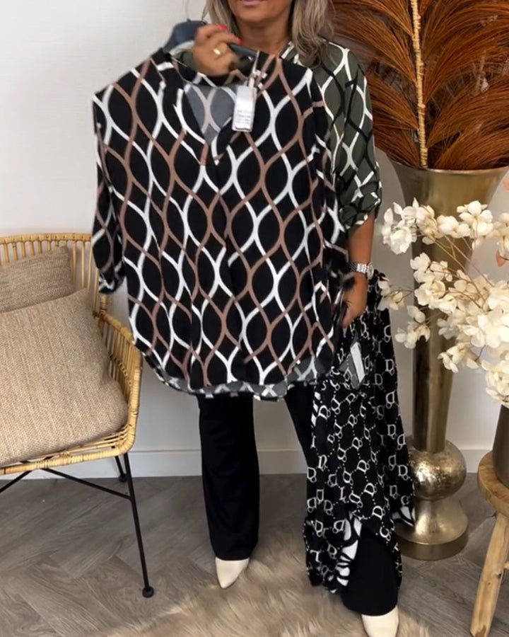 Shelley | Casual Blouse with Long Sleeves and Elegant Pattern