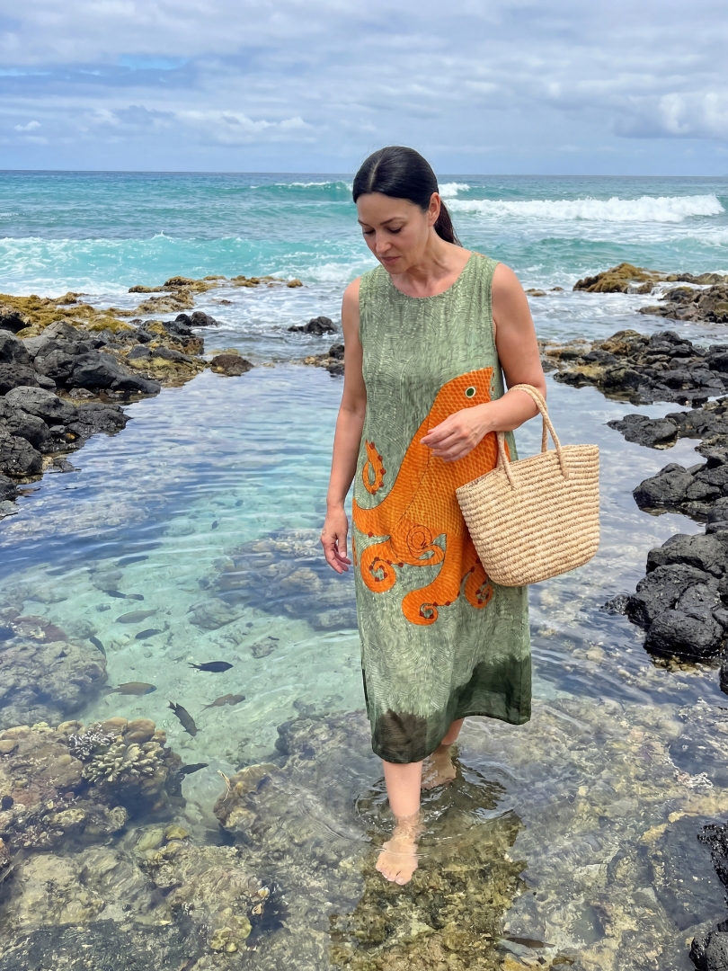 Haley | Ocean Wave Midi Dress