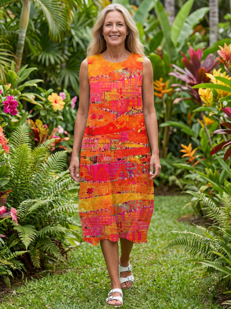 Roberta | Painted Path Midi Dress
