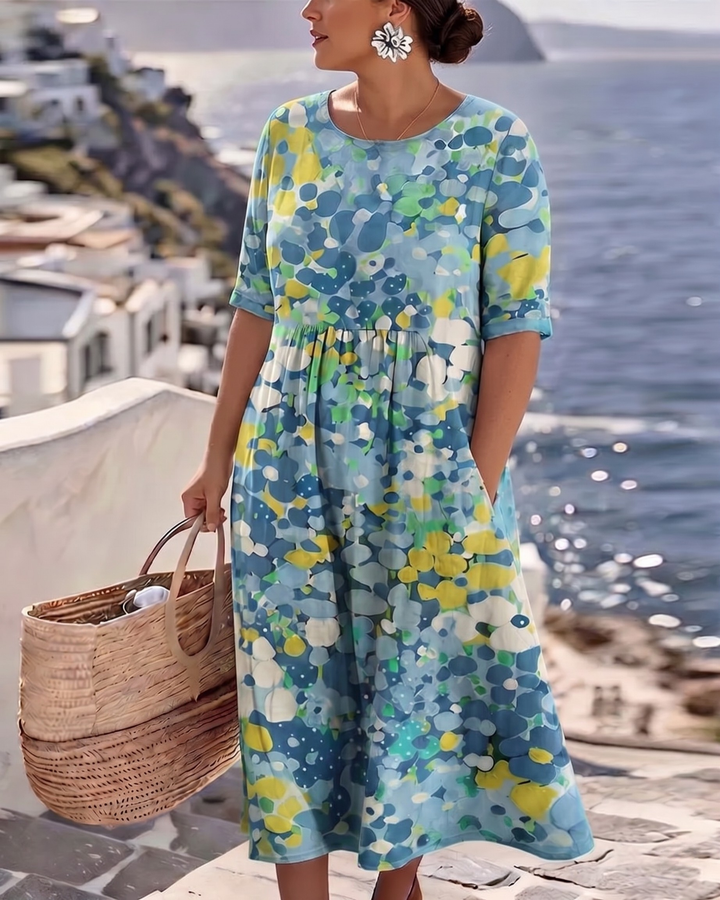 Sarah™ - Elegant Floral Summer Midi Dress
