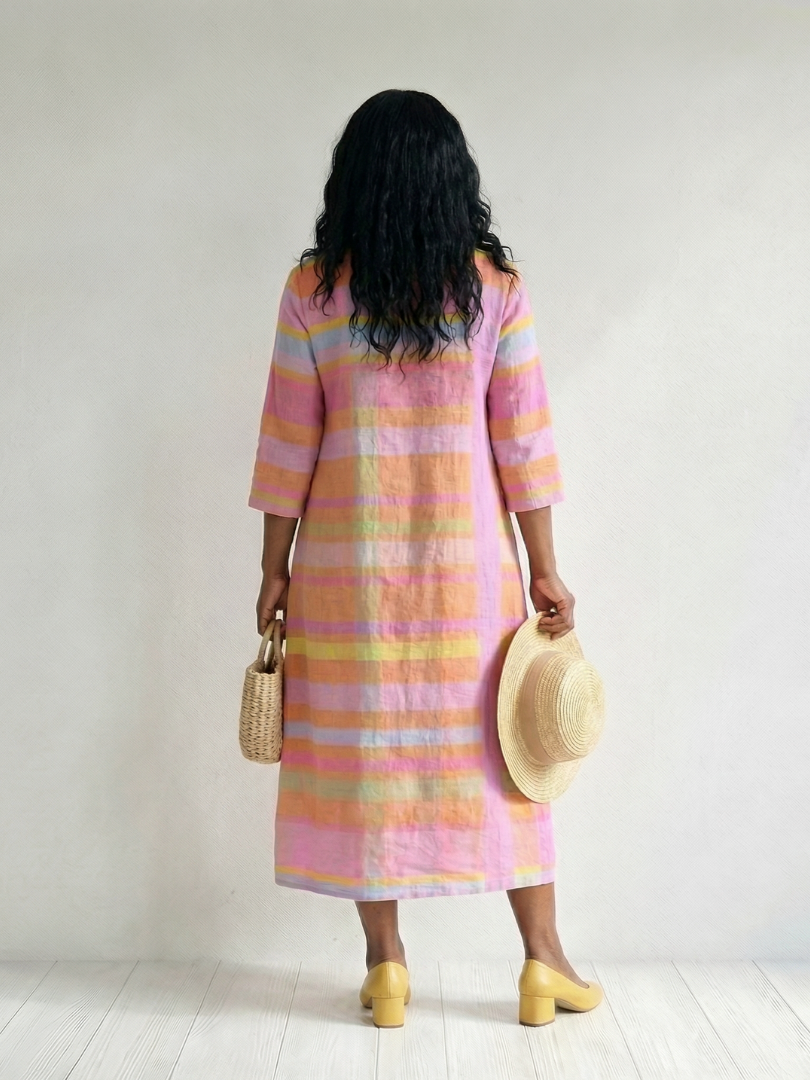 Magaly | Easy Drape Stripe Midi Dress
