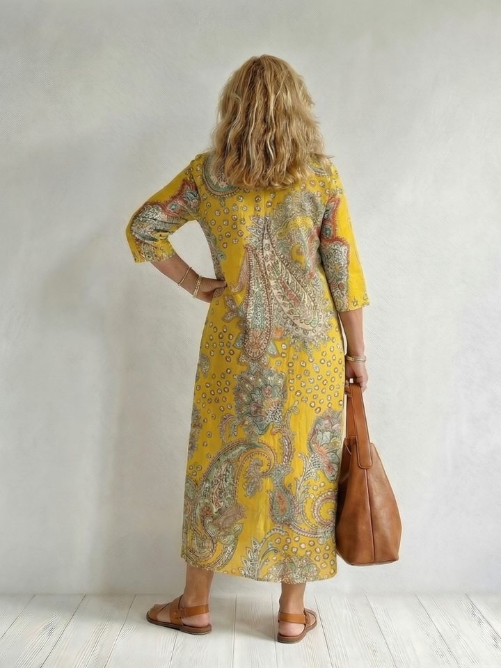 Ileana | Soft Paisley Midi Dress