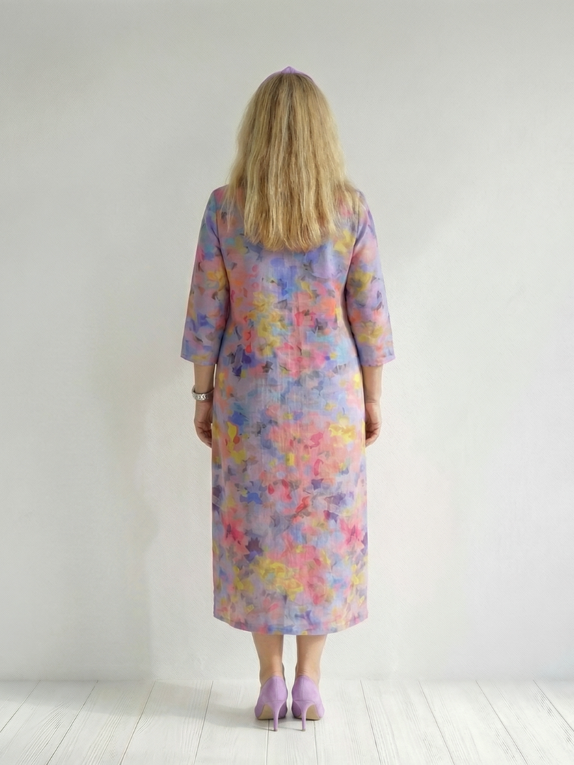 Lidia | Abstract Floral Midi Dress