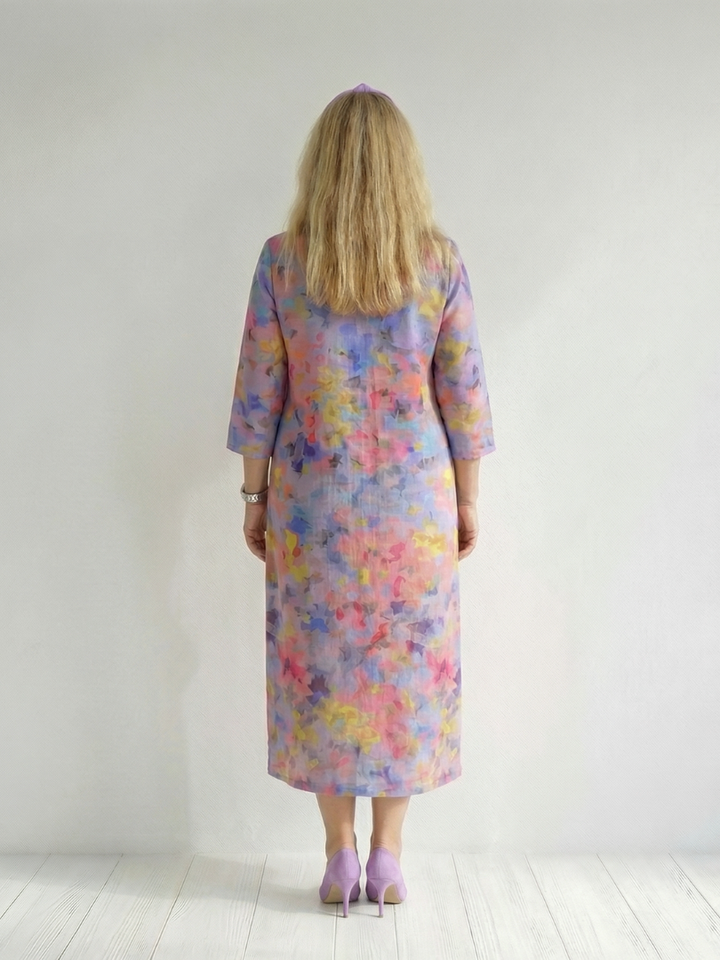 Lidia | Abstract Floral Midi Dress