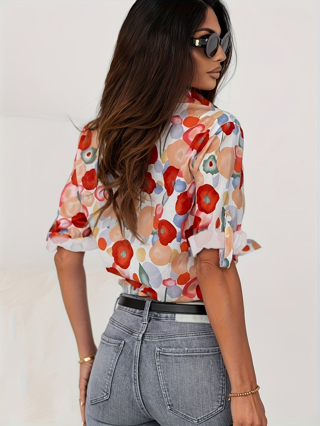 Justine | Colourful Floral Blouse