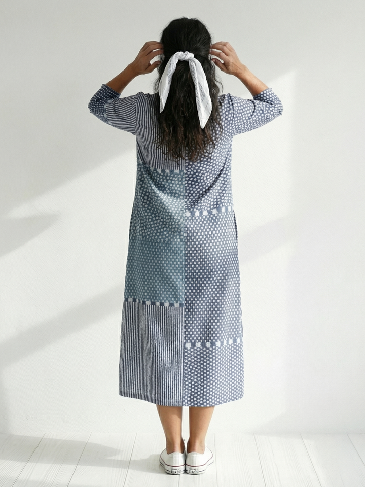 Yazmin | Fit Patchwork Midi Dress