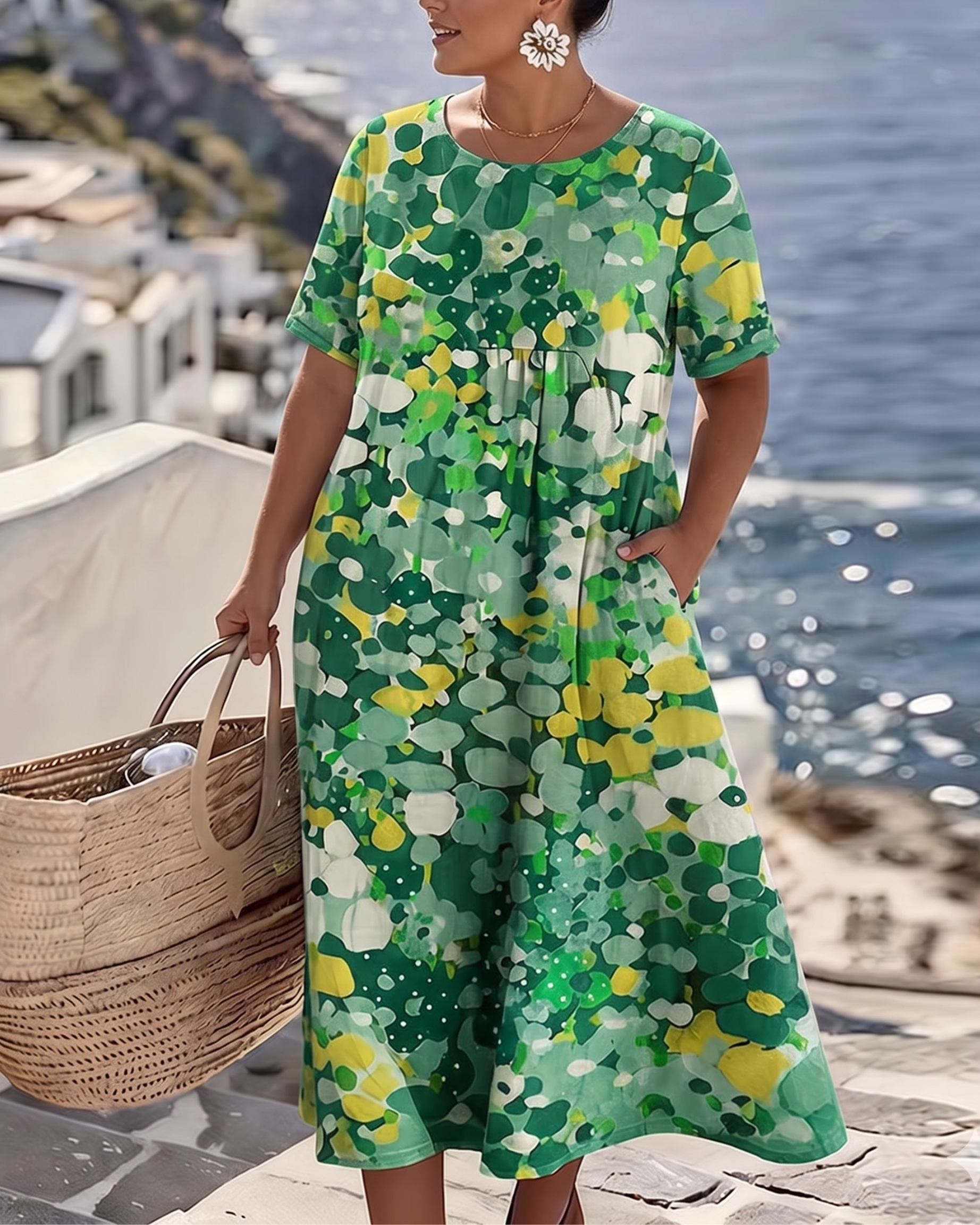 Sarah™ - Elegant Floral Summer Midi Dress