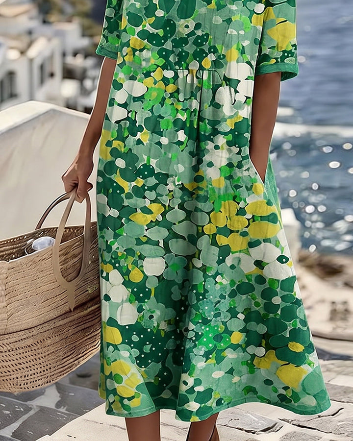 Sarah™ - Elegant Floral Summer Midi Dress