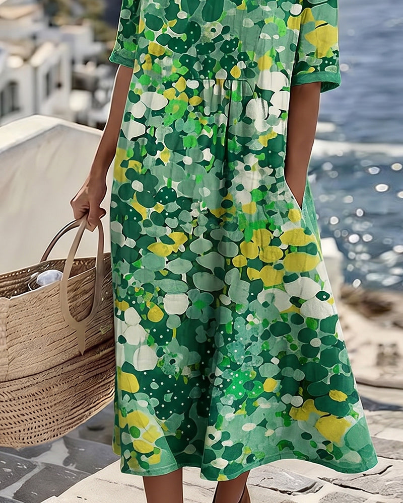 Sarah™ - Elegant Floral Summer Midi Dress