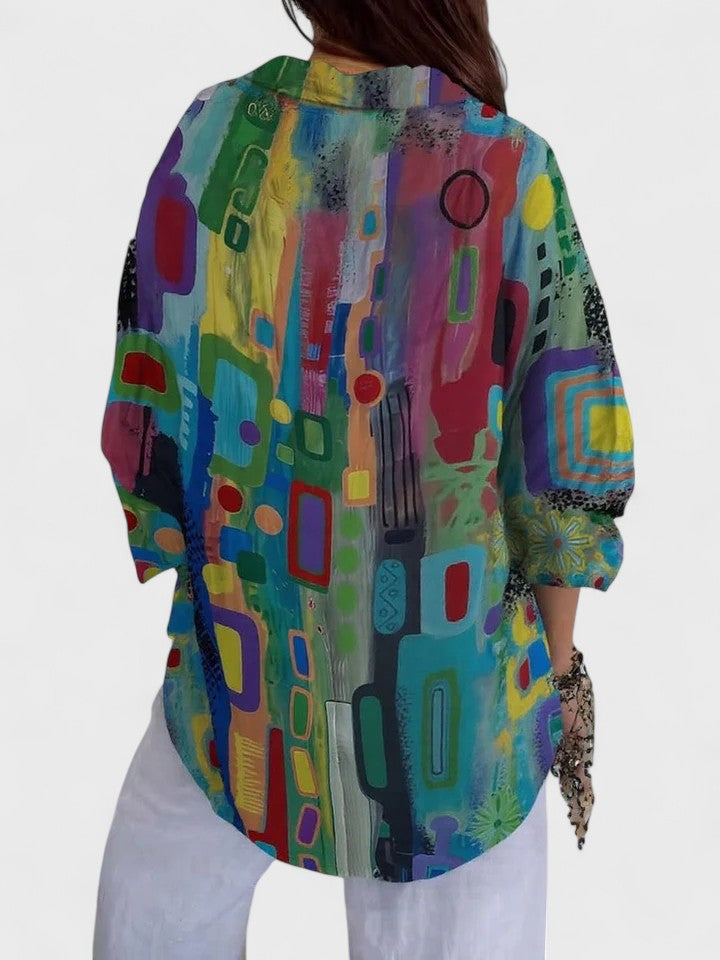 Elva | Elegant Geometric Pattern Blouse
