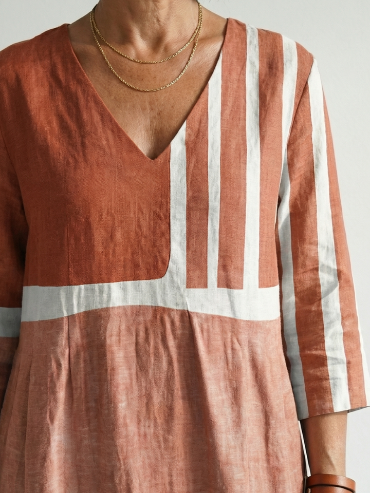 Rosalinda | Easy Mixed Stripe Midi Dress