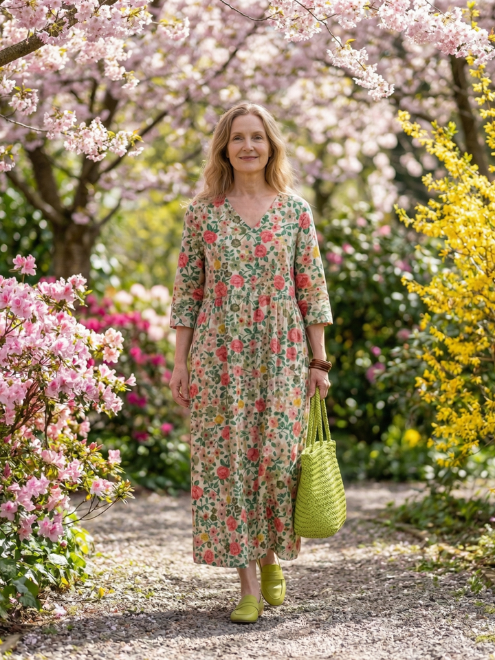 Asia | Scatter Flower Midi Dress