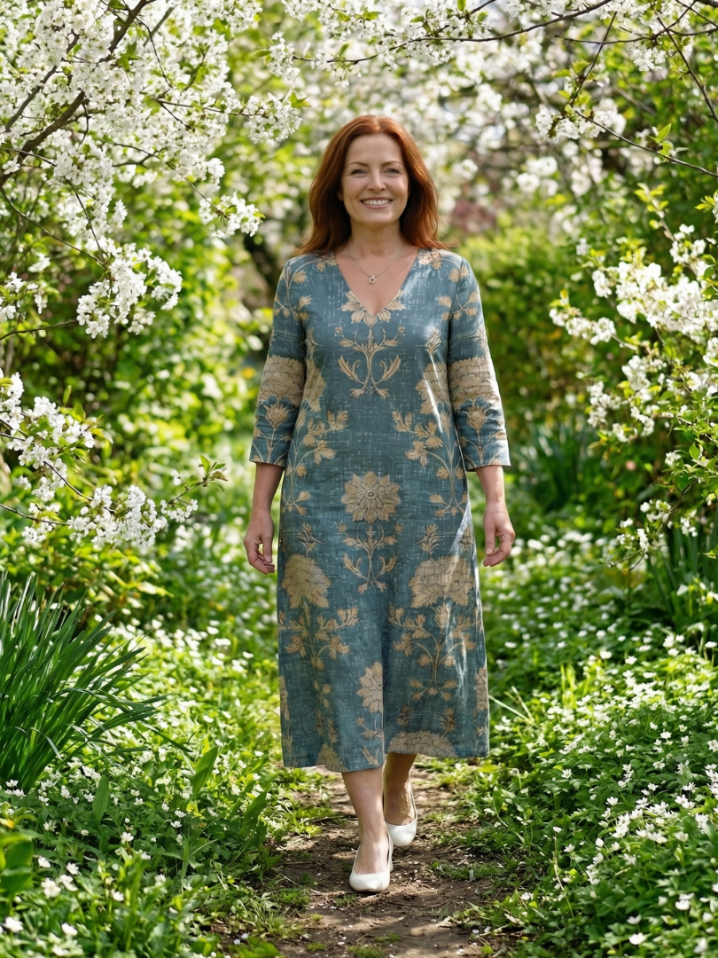 Adela | Gentle Shape Floral Midi Dress