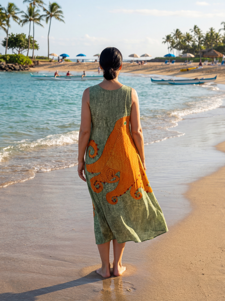Haley | Ocean Wave Midi Dress