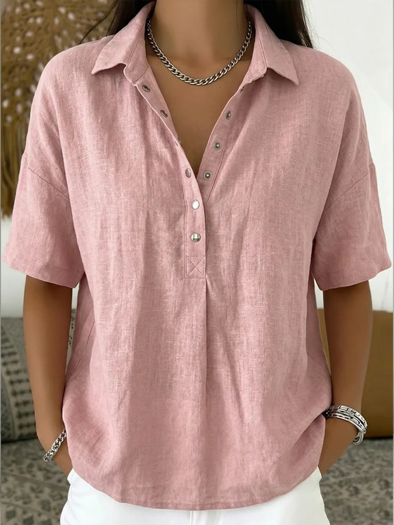 Ava | Blouse with Collar and Button