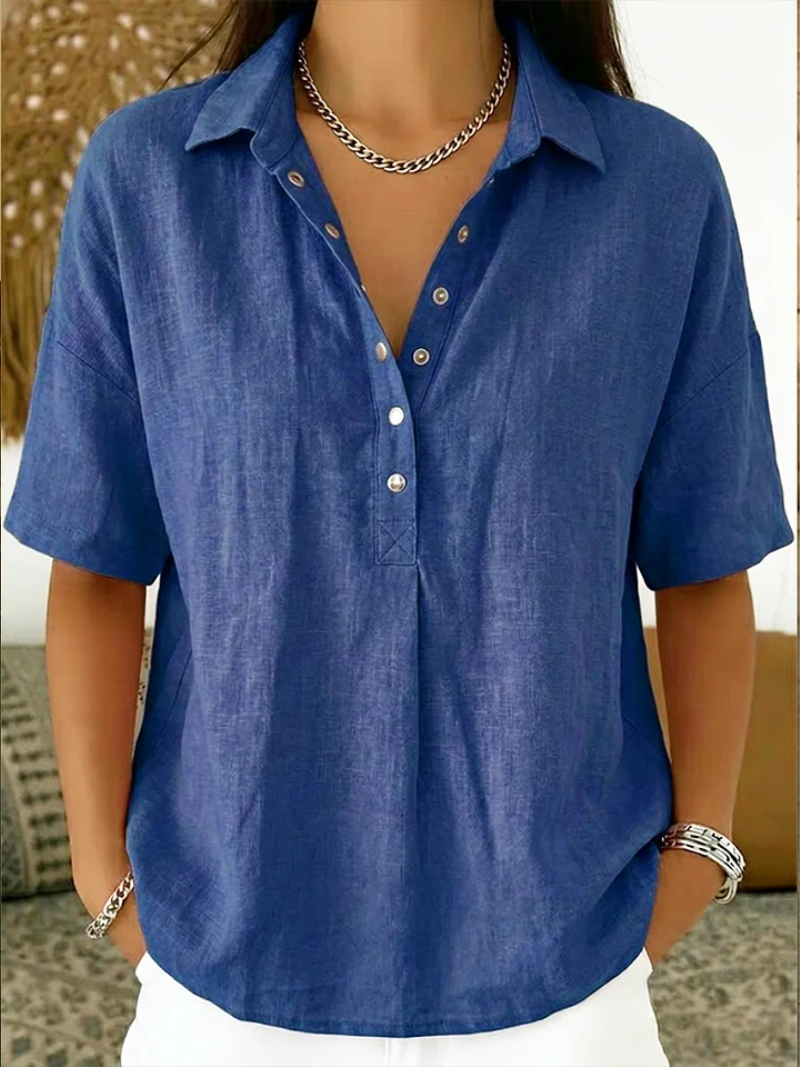 Ava | Blouse with Collar and Button
