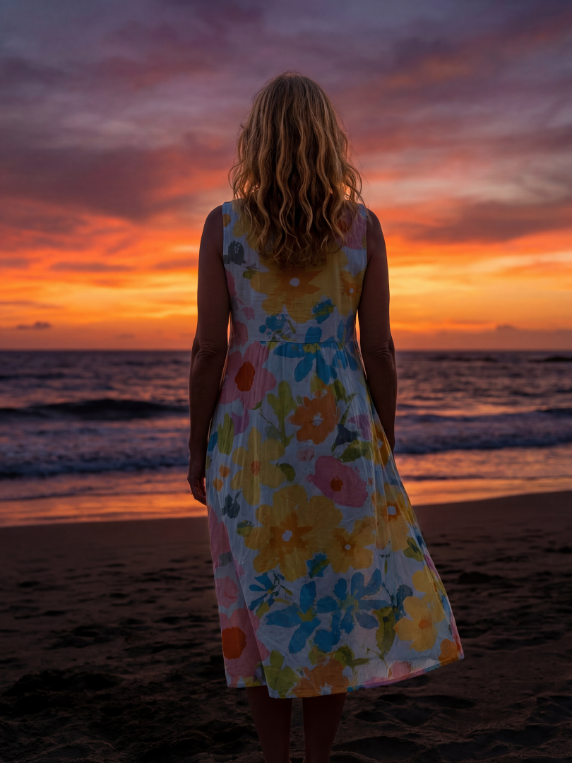 Olga | Coastal Texture Midi Dress