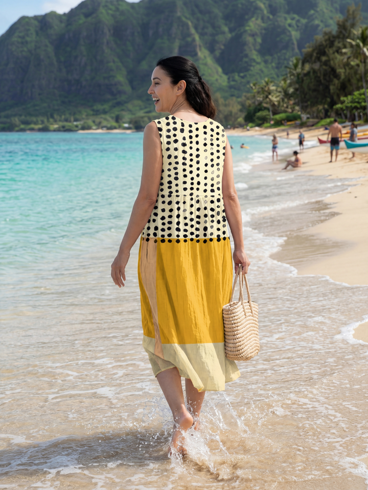 Kristie | Garden Dot Midi Dress