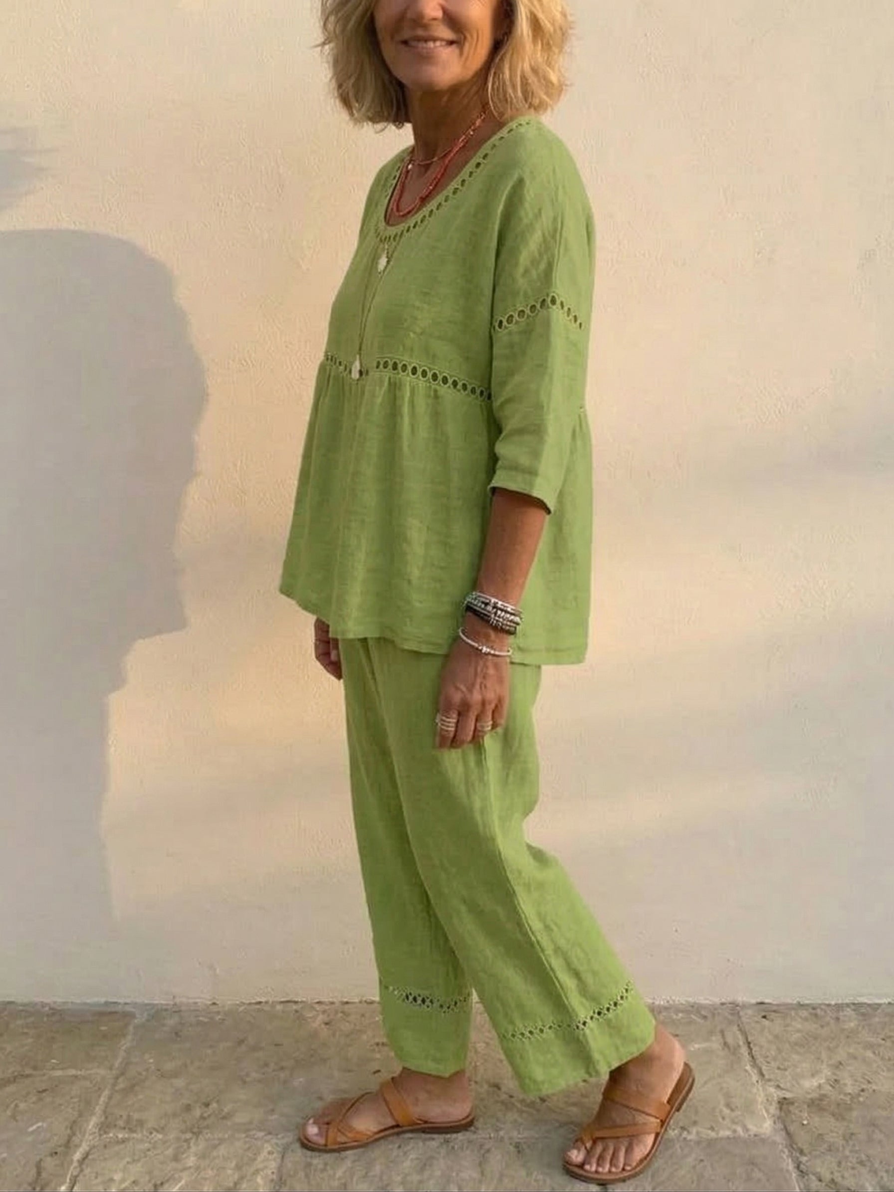 Bella | Boho Linen Loungewear Set