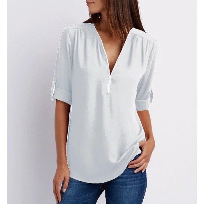 Mirna | Chic Zipper Blouse