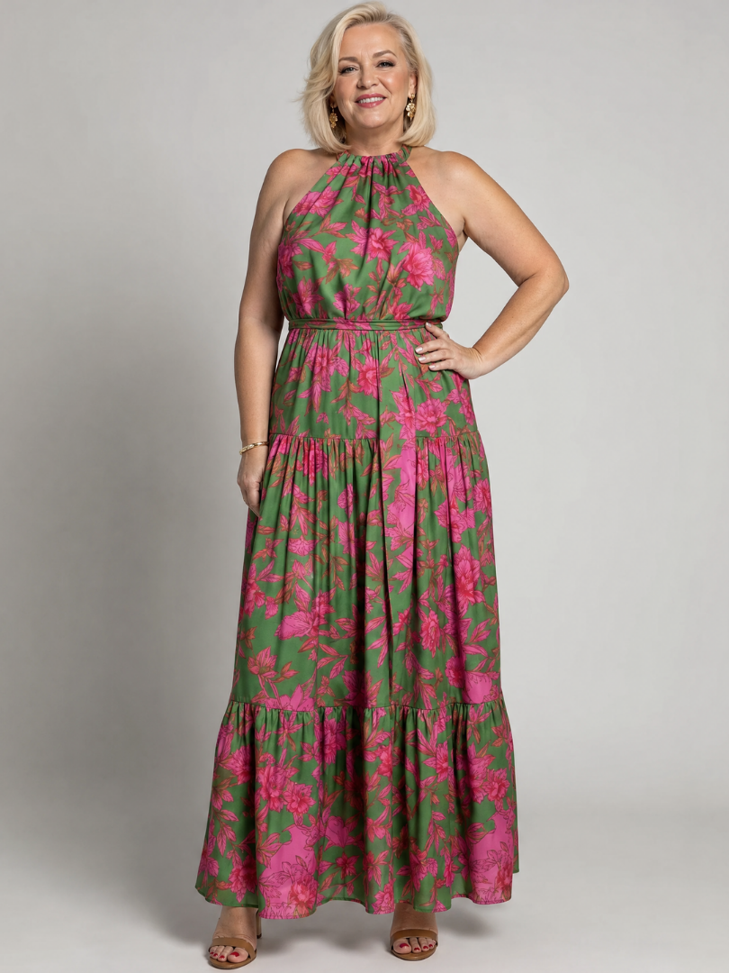 Stella™ | Draped Halter Midi Dress