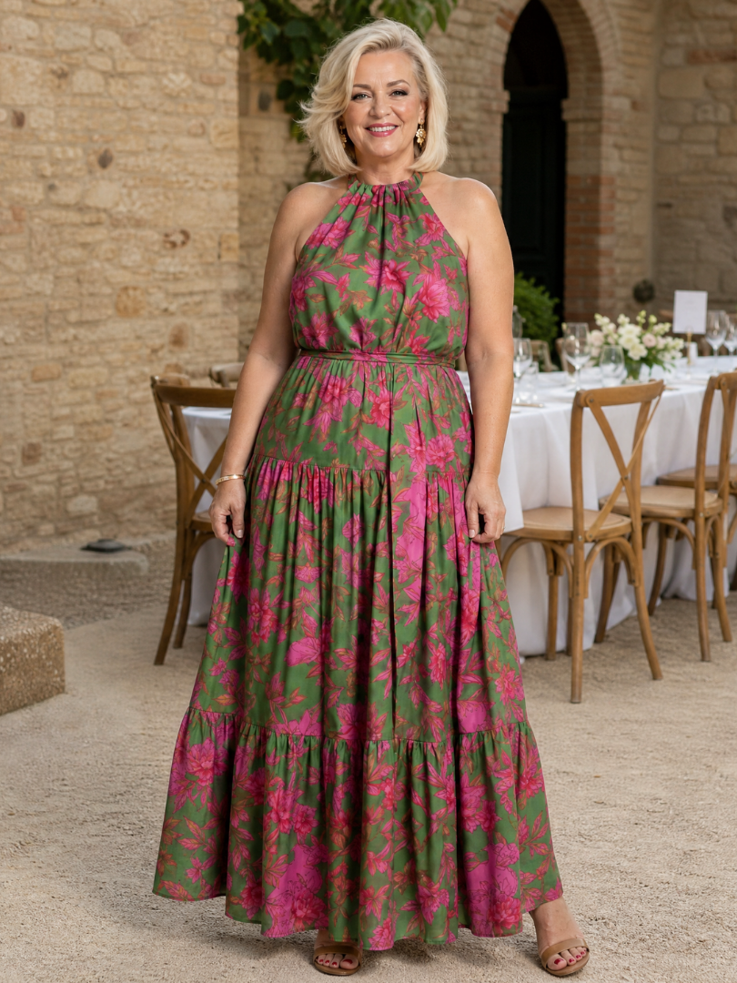 Stella™ | Draped Halter Midi Dress