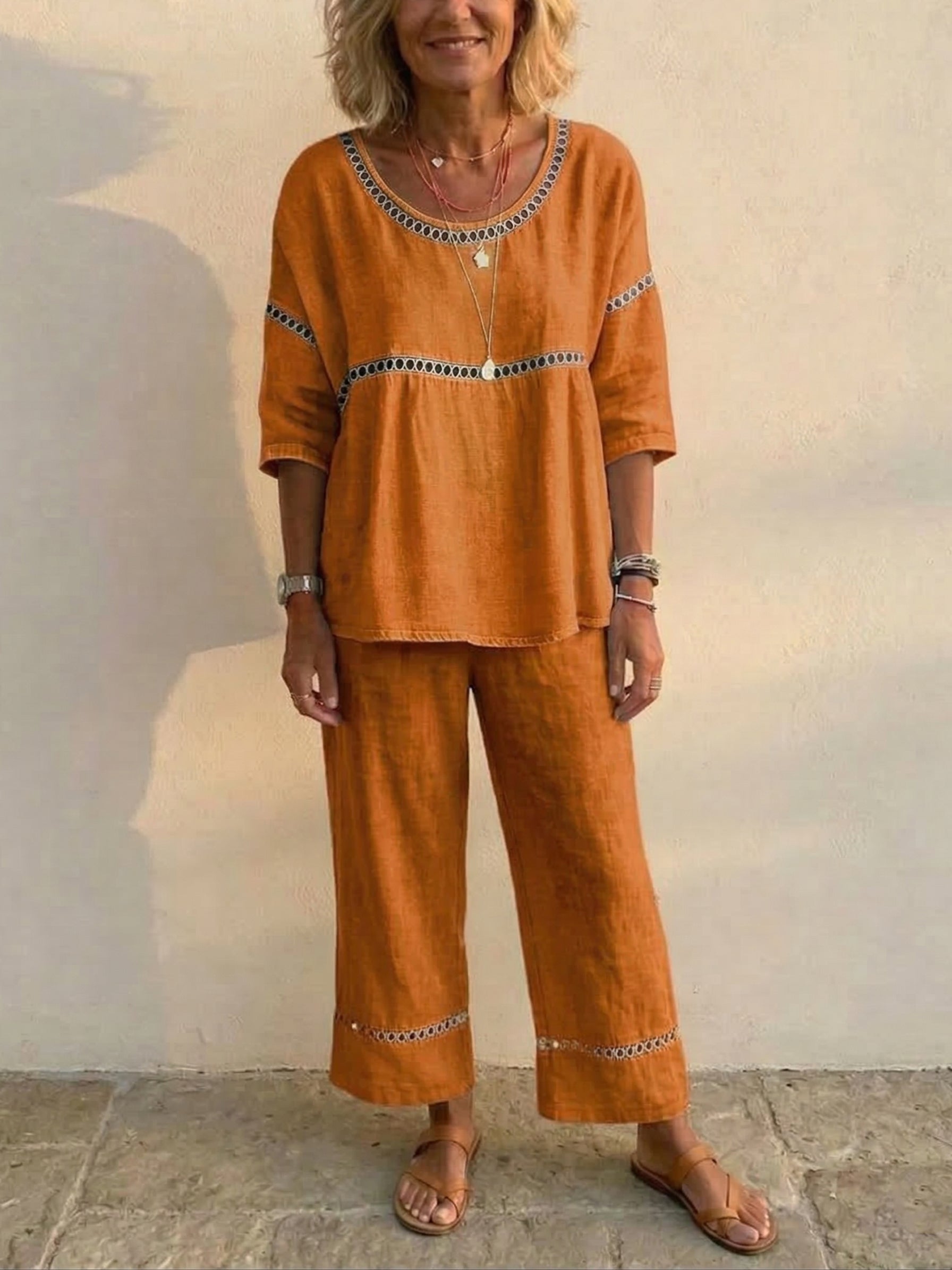 Bella | Boho Linen Loungewear Set