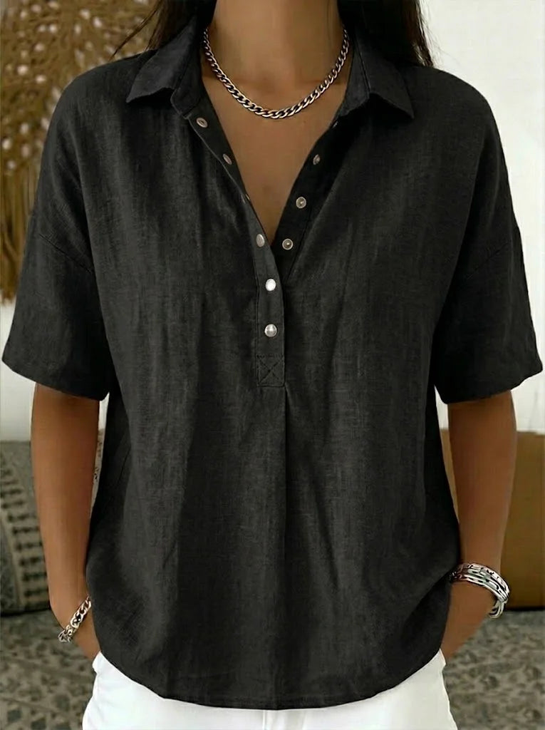 Ava | Blouse with Collar and Button