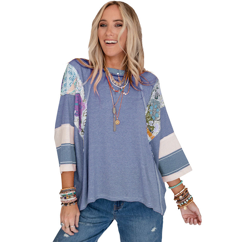 Francisca | Lightweight Patchwork Batwing Top
