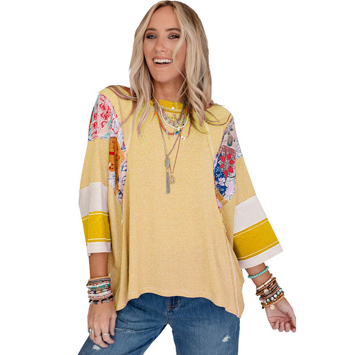Francisca | Lightweight Patchwork Batwing Top