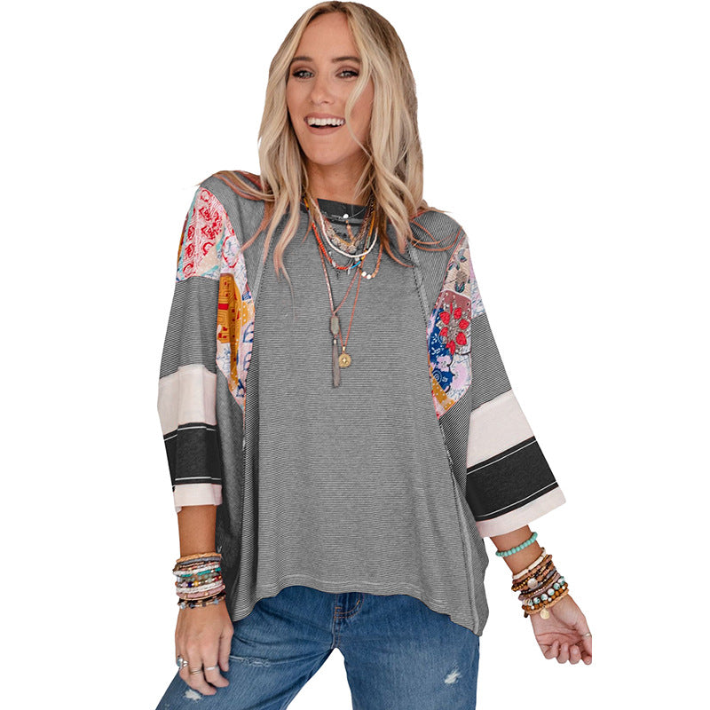 Francisca | Lightweight Patchwork Batwing Top