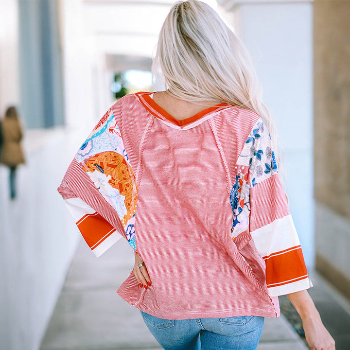 Francisca | Lightweight Patchwork Batwing Top