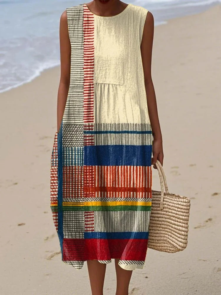 Martha | Elegant Art Midi Dress